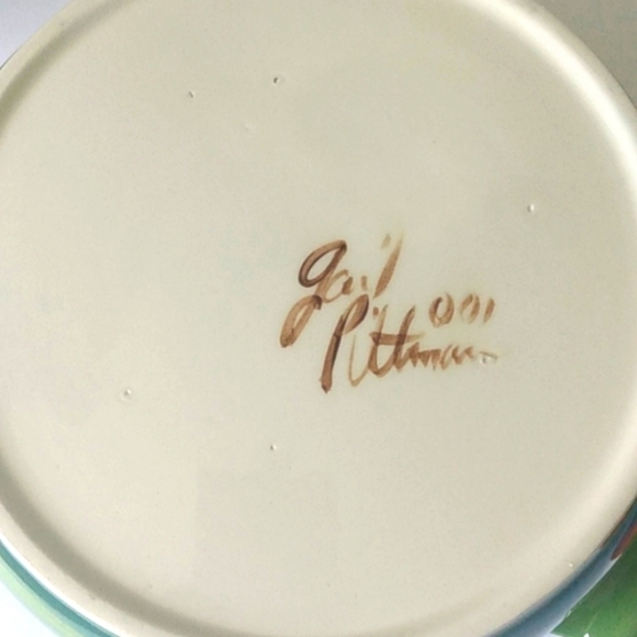 GAIL PITTMAN VINTAGE SIGNED CERAMIC STOCK POT RETRO RED DOT SERIES POTTERY - Picture 8 of 9